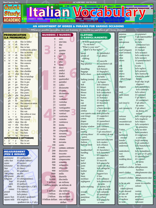 Title details for Italian Vocabulary by Joseph Levi - Wait list